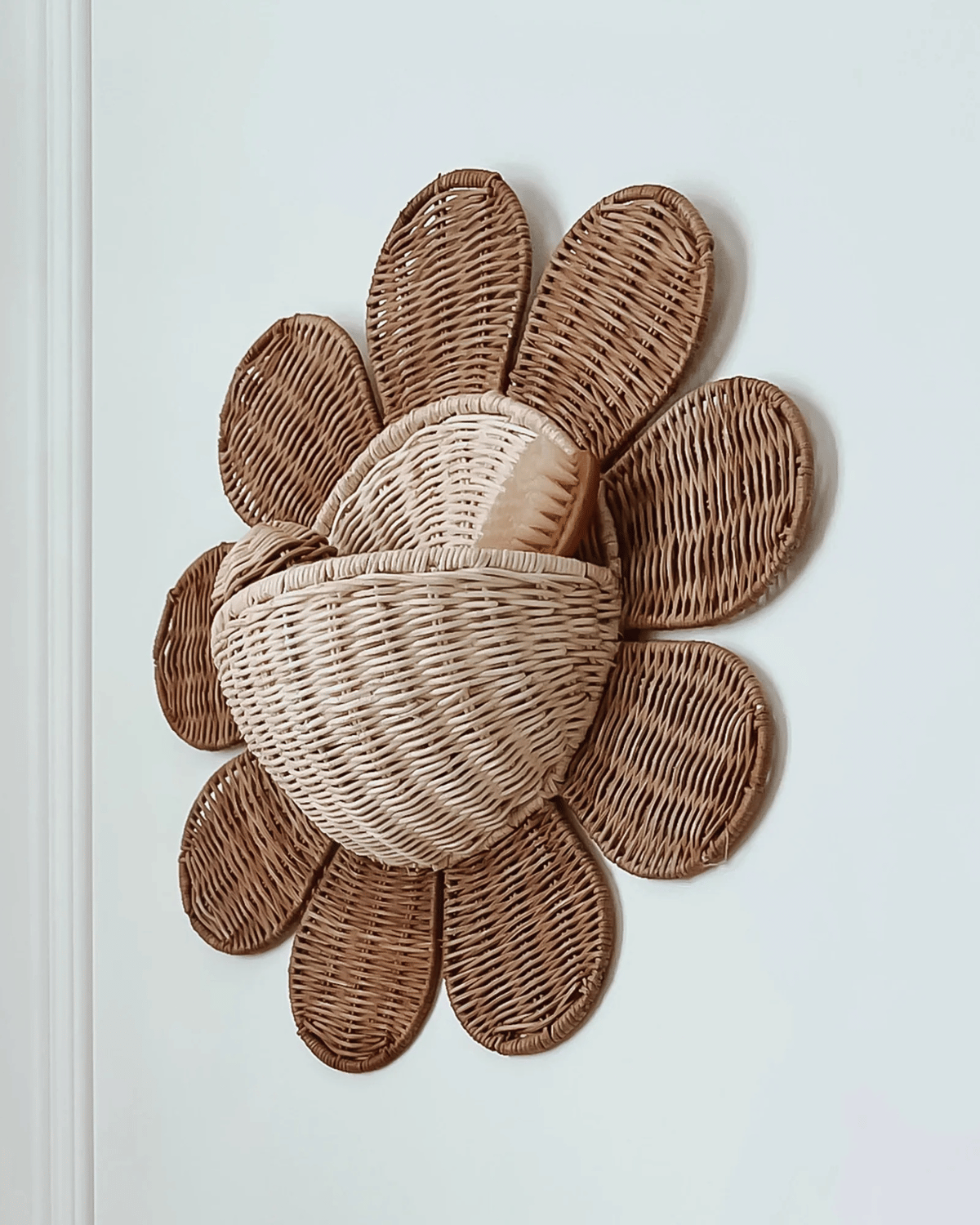 Olli Ella Rattan Daisy Wall Basket for Baby Bedroom