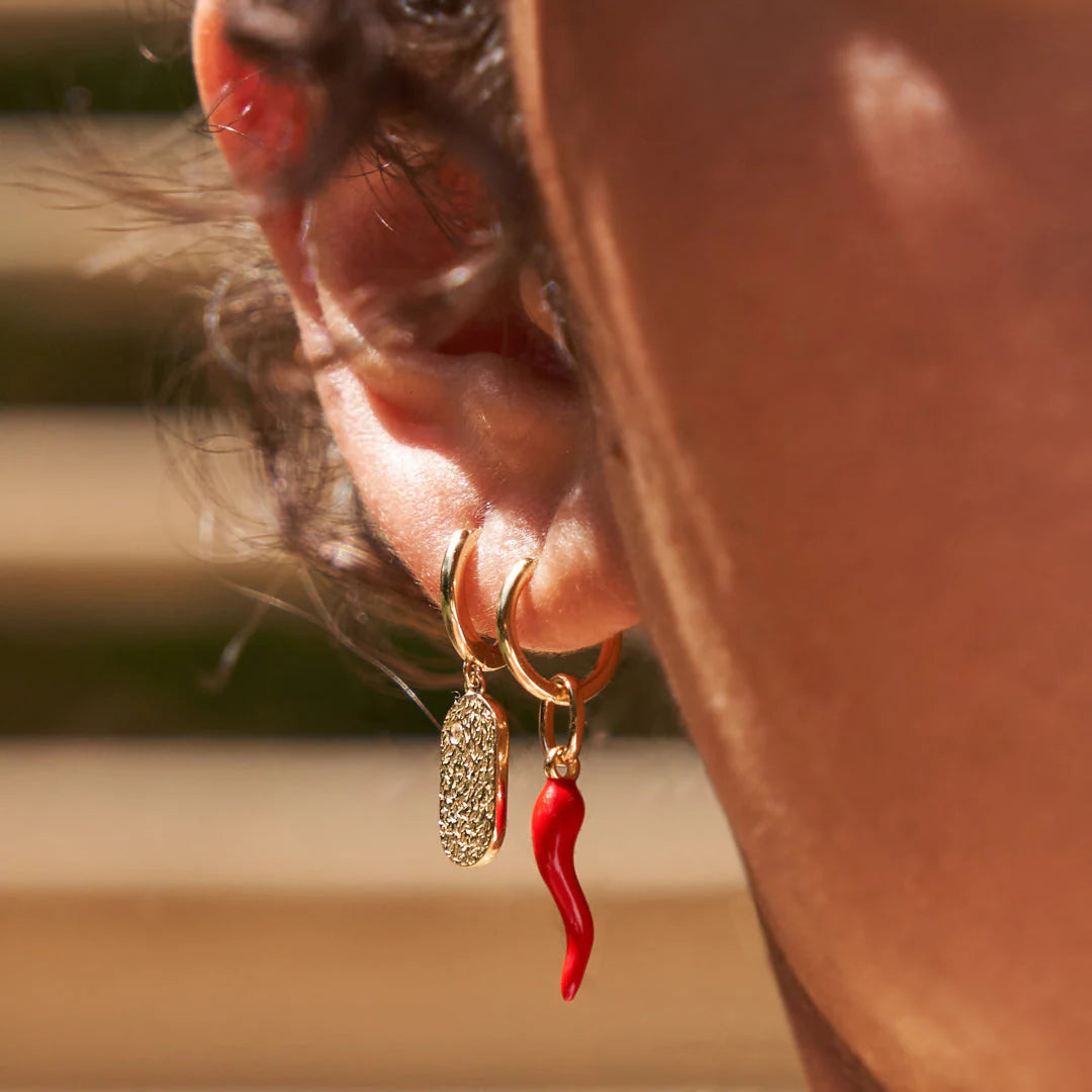 Cornicello Red Charm Earrings by Arms of Eve