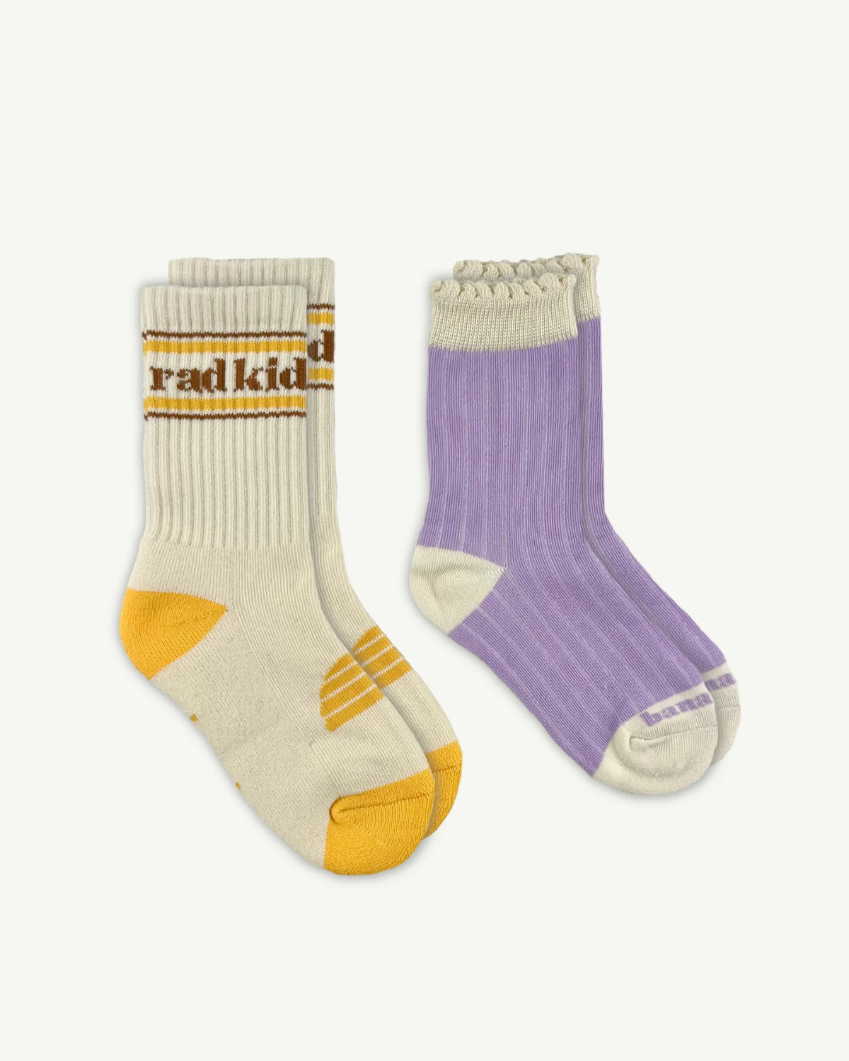 Rad Kid and Lilac Rib Organic Cotton Sock Pac