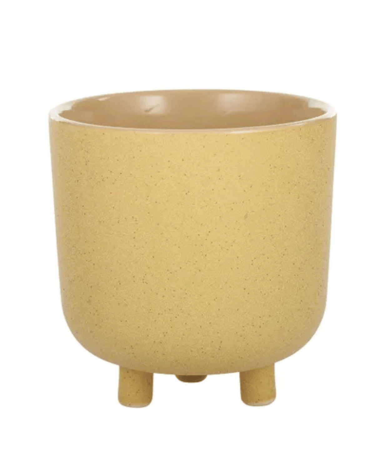 Burton Ceramic Footed Pot in Mustard 