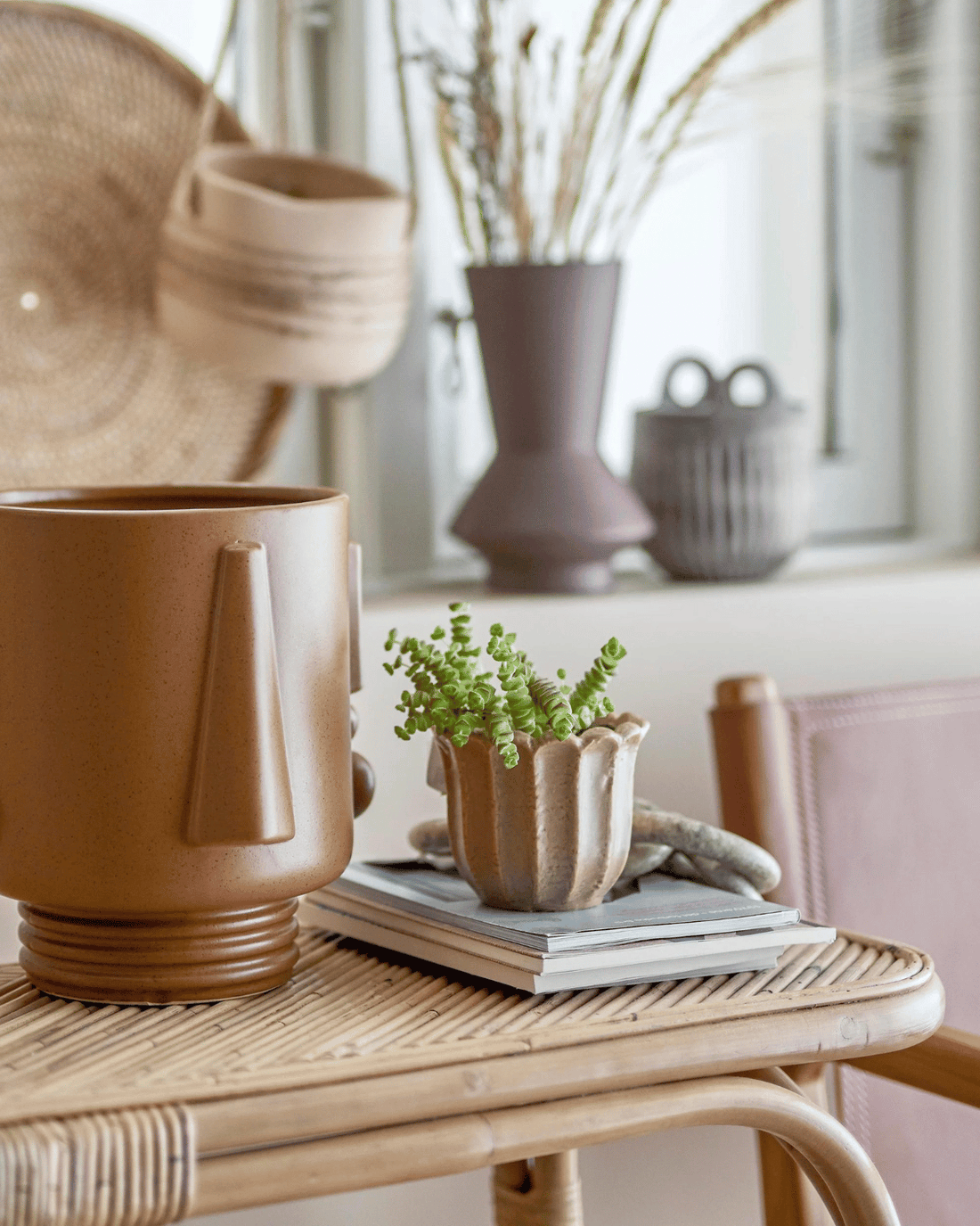 Chaca Stoneware Plant Pot (Brown) - By Bloomingville