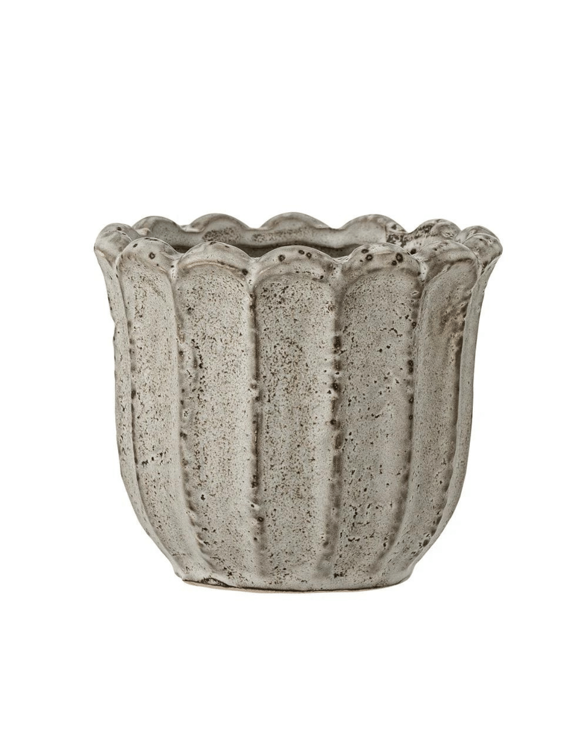 Chaca Stoneware Flowerpot (Grey) - By Bloomingville 