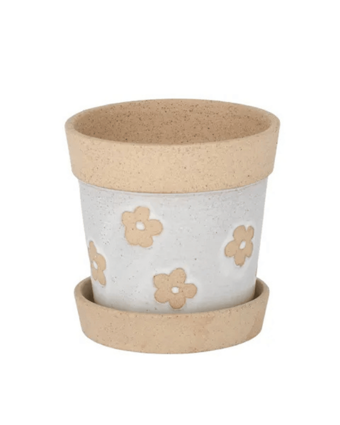 Daisy Planter Pot + Saucer 