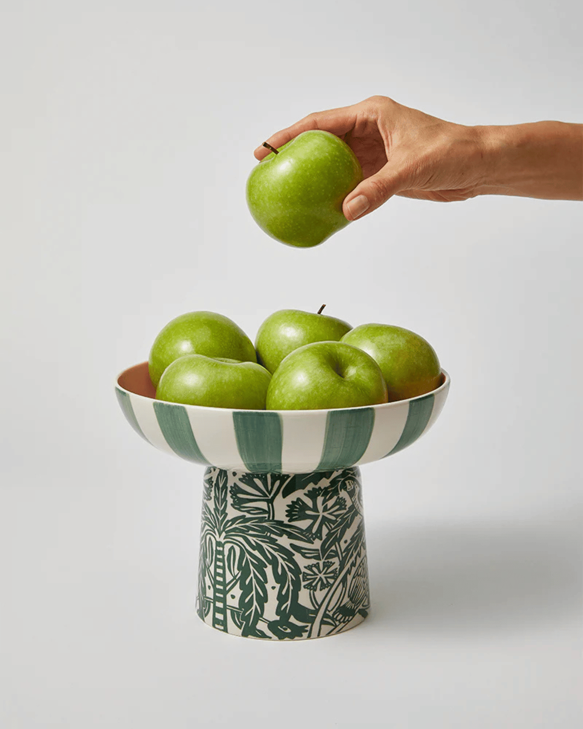 Del Sol Footed Platter Green by Jones &amp; Co