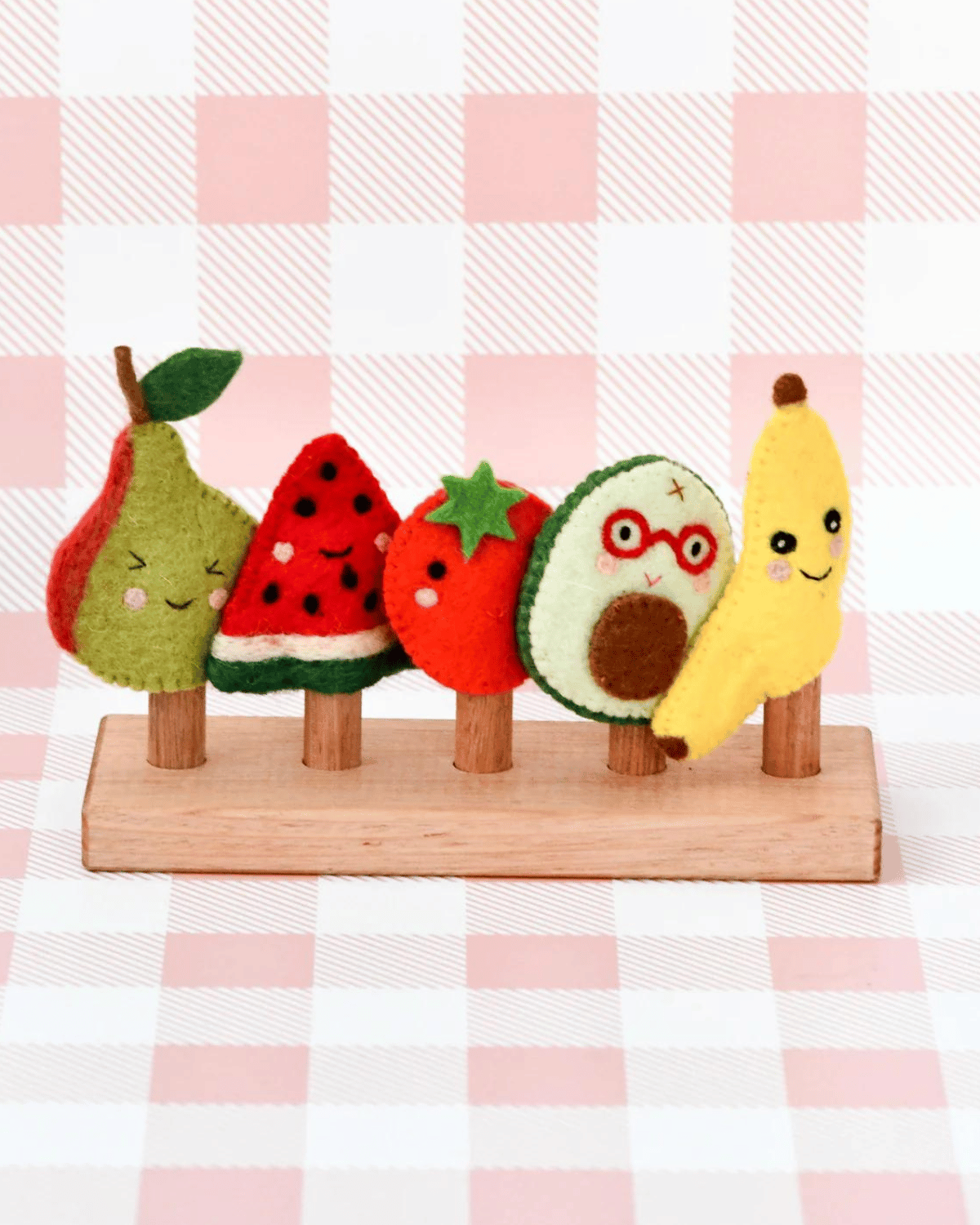 Felt Fruits Finger Puppets Set by Tara Treasures