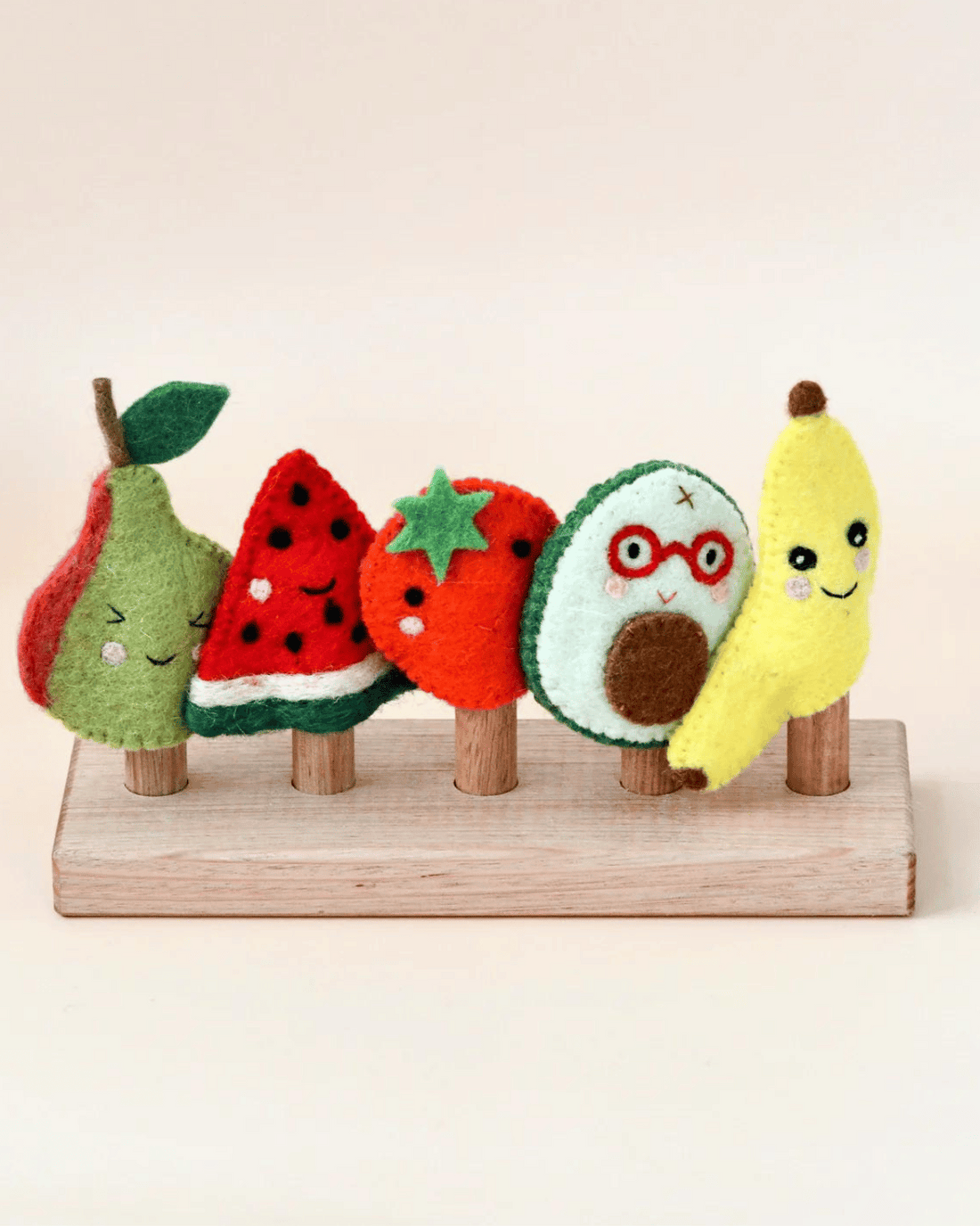 Felt Fruits Finger Puppets Set by Tara Treasures