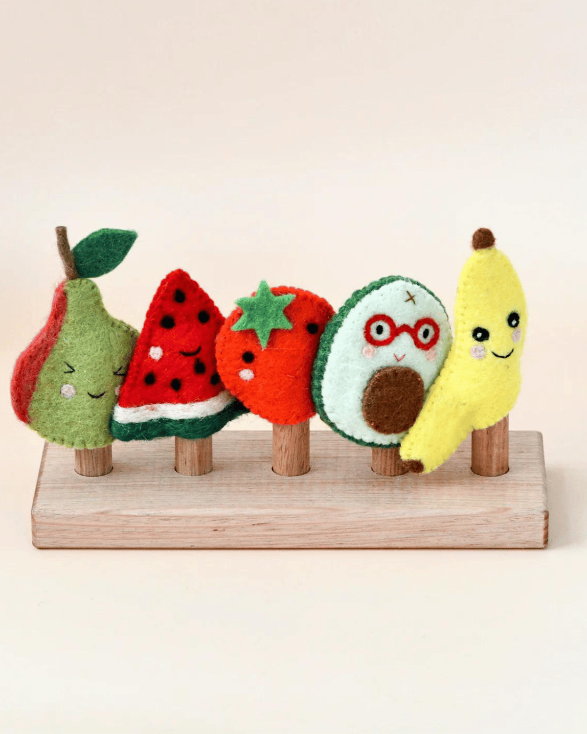 Felt Fruits Finger Puppets Set by Tara Treasures