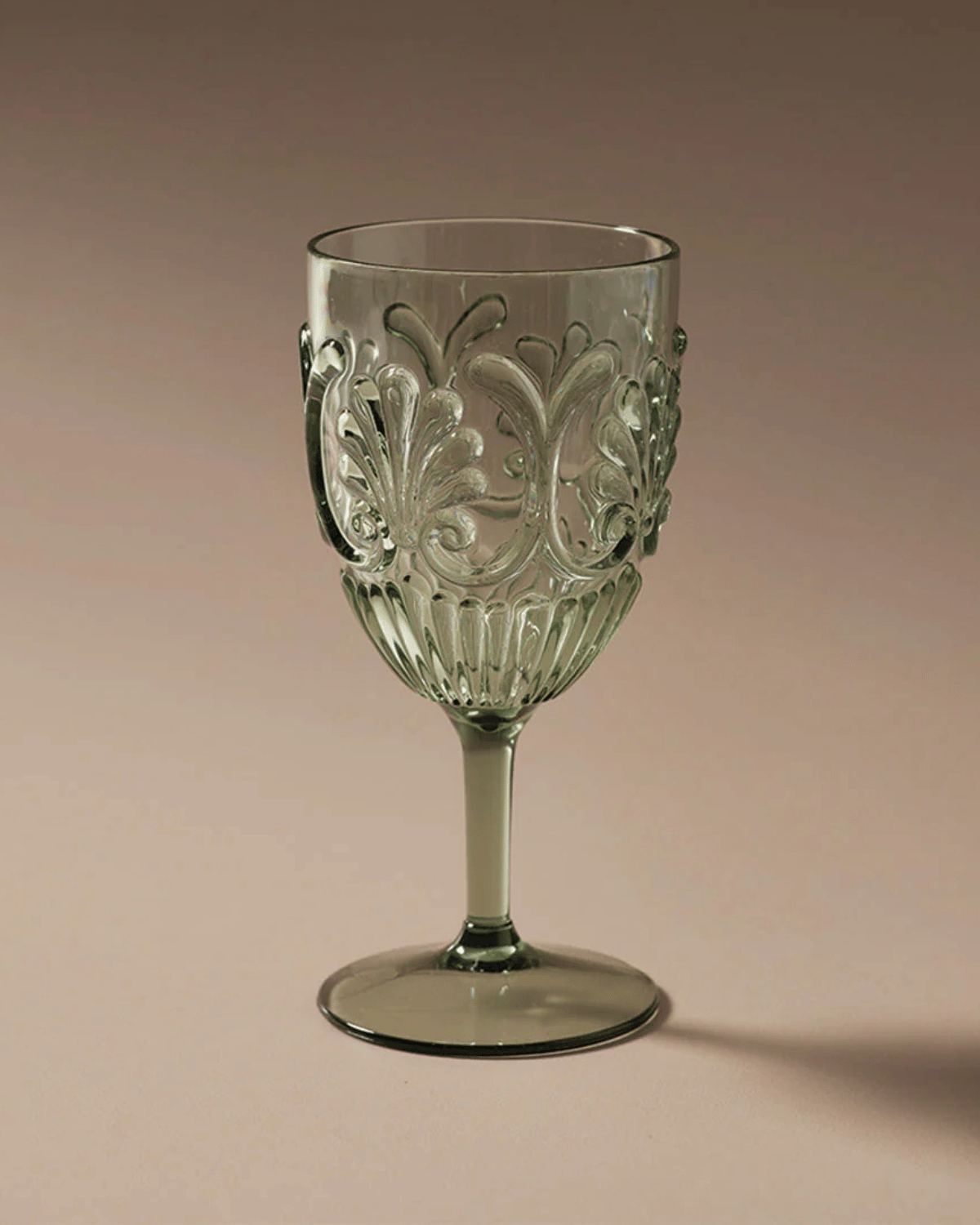 Flemington Acrylic Wine Glass by Indigo Love Collectors in Green