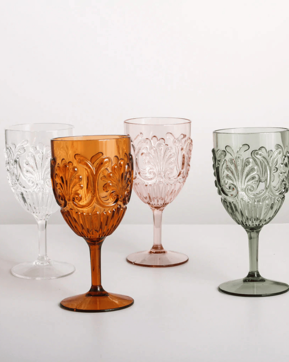 Flemington Acrylic Wine Glass by Indigo Love Collectors in Green