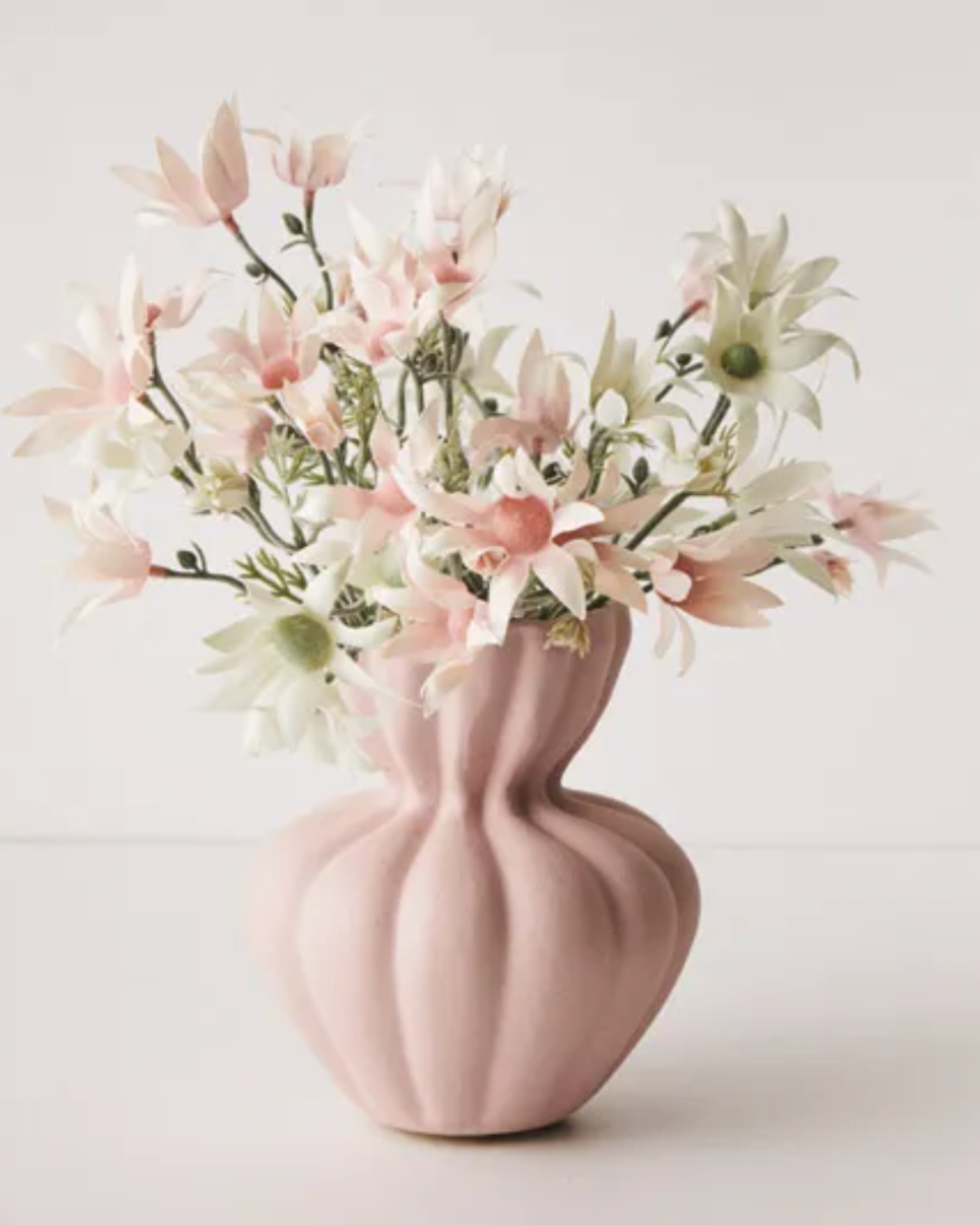 Basma Vase - White by Floral Interiors