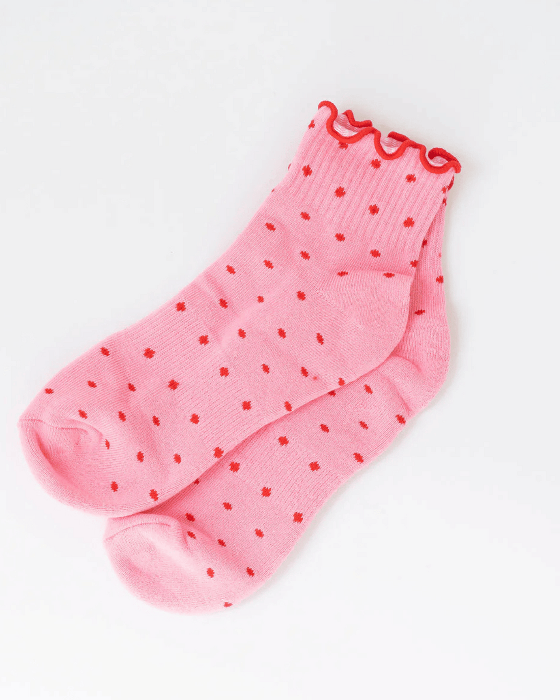 Pink + Red Dotty Basic Socks (Non Grip) 🩷❤️