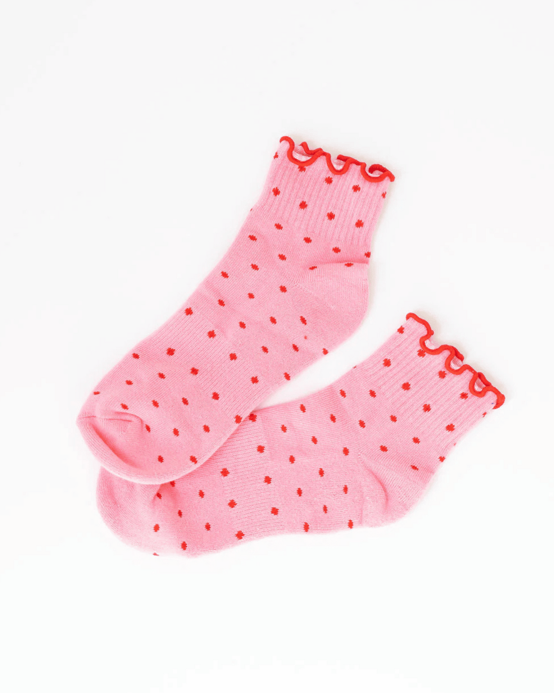 Pink + Red Dotty Basic Socks (Non Grip) 🩷❤️