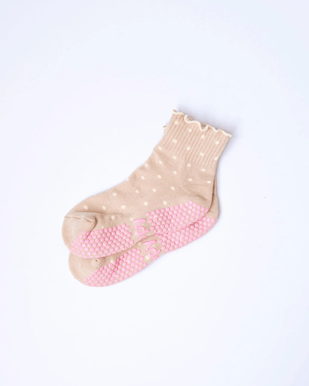 Beige Dotty Grippy Socks