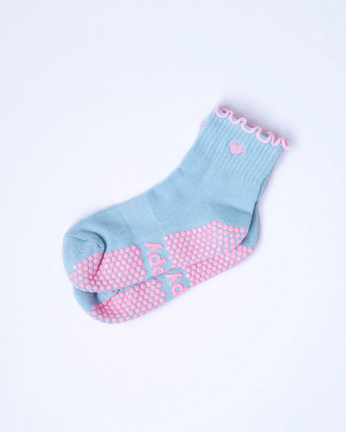 Blue + Pink Frill Ankle Grippy Socks 🌸