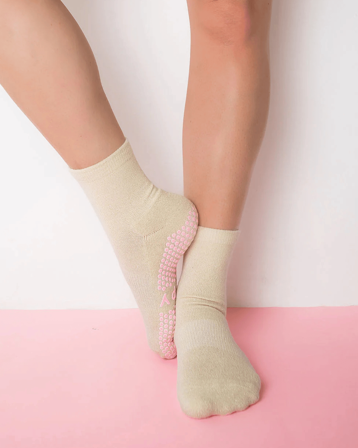 Disco Gold Grippy Socks by Grippy 🪩