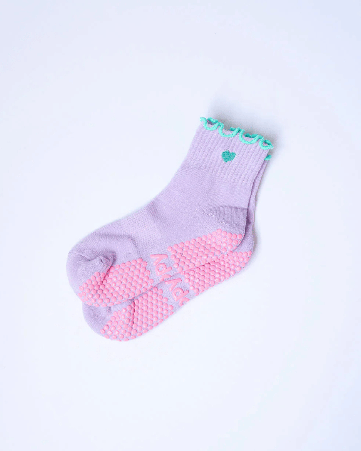 Lilac + Mint Frill Ankle Grippy Socks 🌸