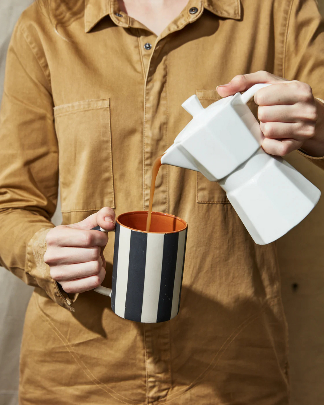 Happy Stripe Green Mug by Jones &amp; Co