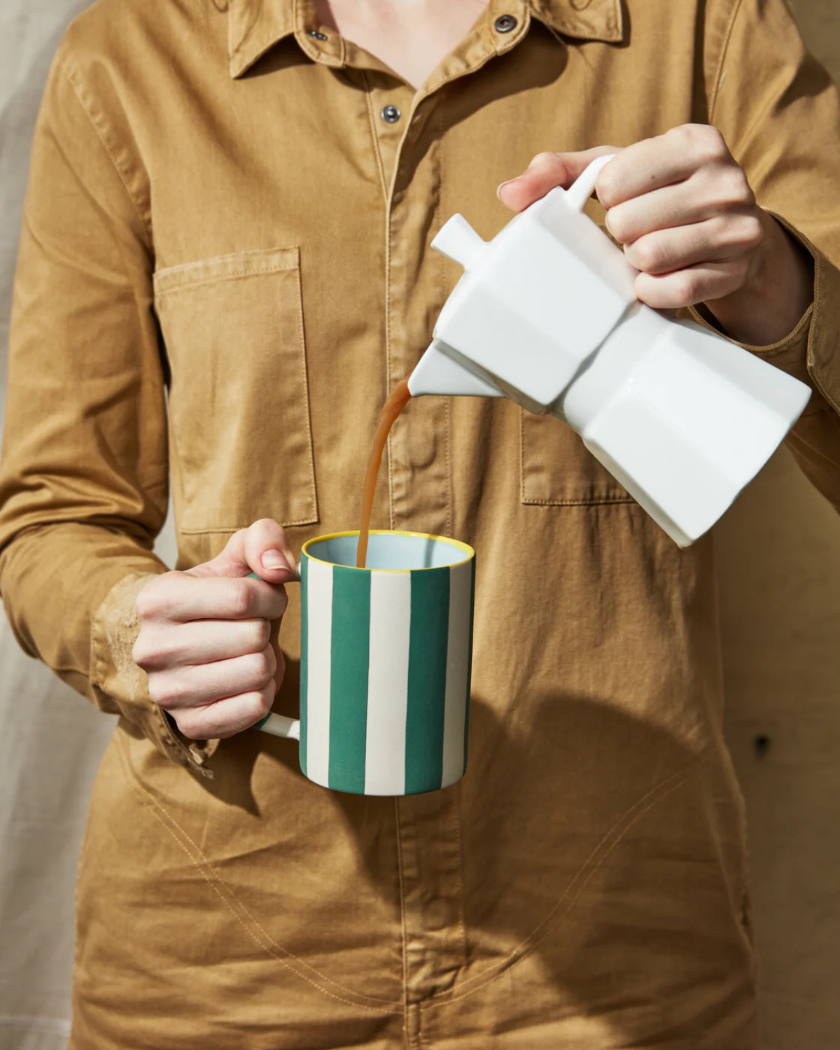 Happy Stripe Green Mug by Jones &amp; Co