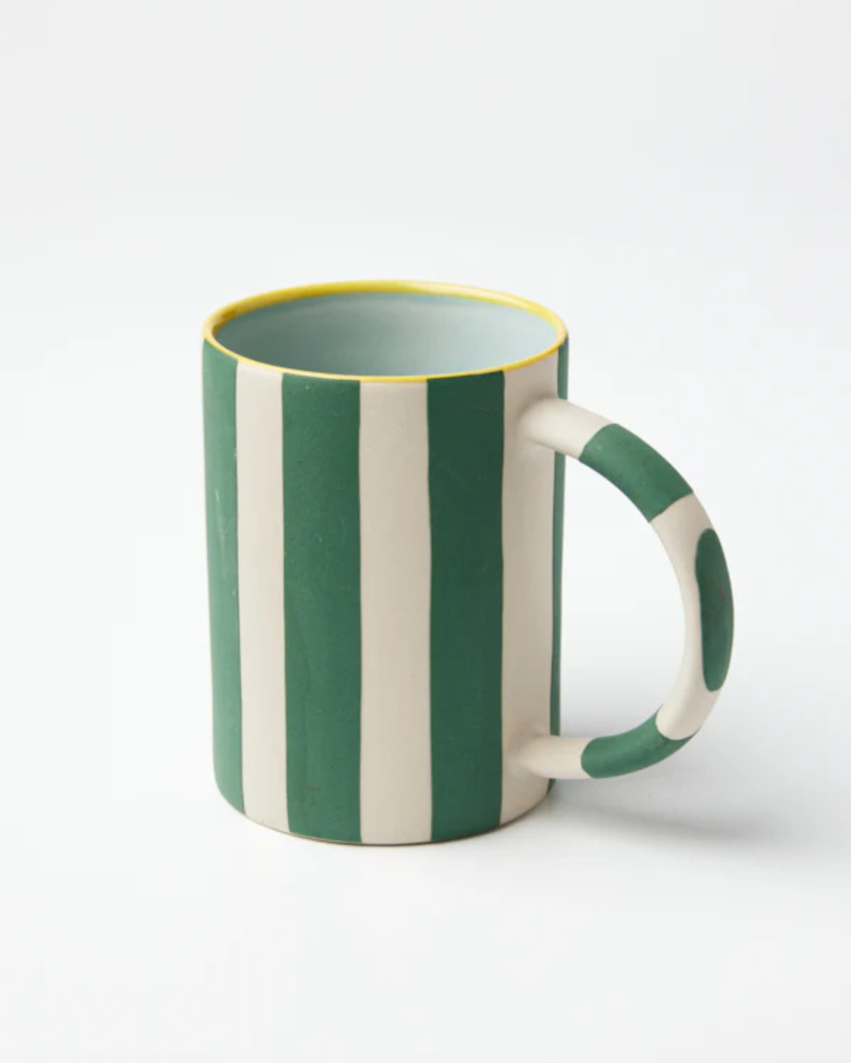 Happy Stripe Green Mug by Jones &amp; Co