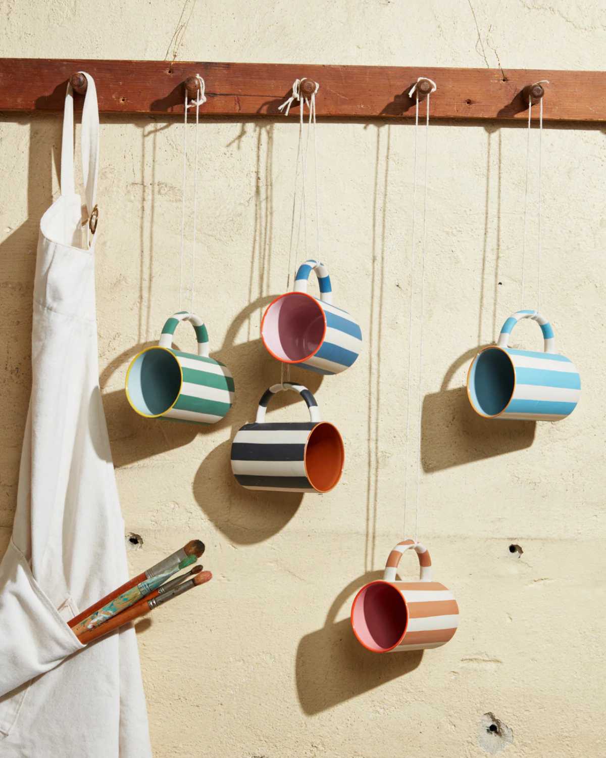 Happy Stripe Green Mug by Jones &amp; Co