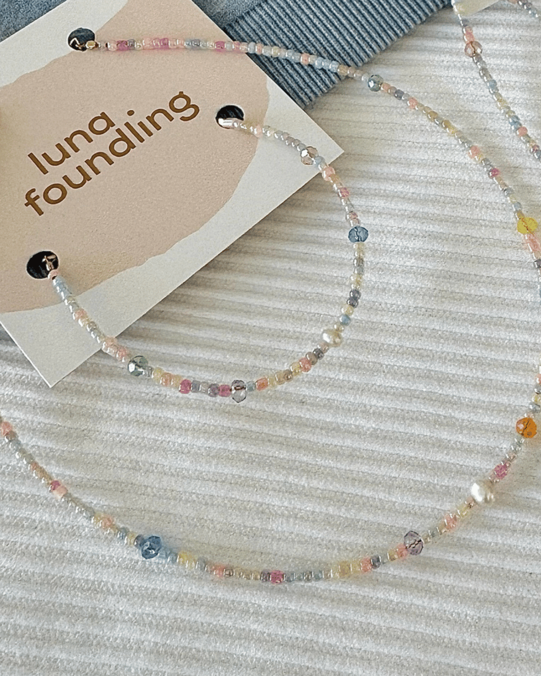 Luna.Foundling ❘ Kids Beaded Necklace + Bracelet Set - Poppy