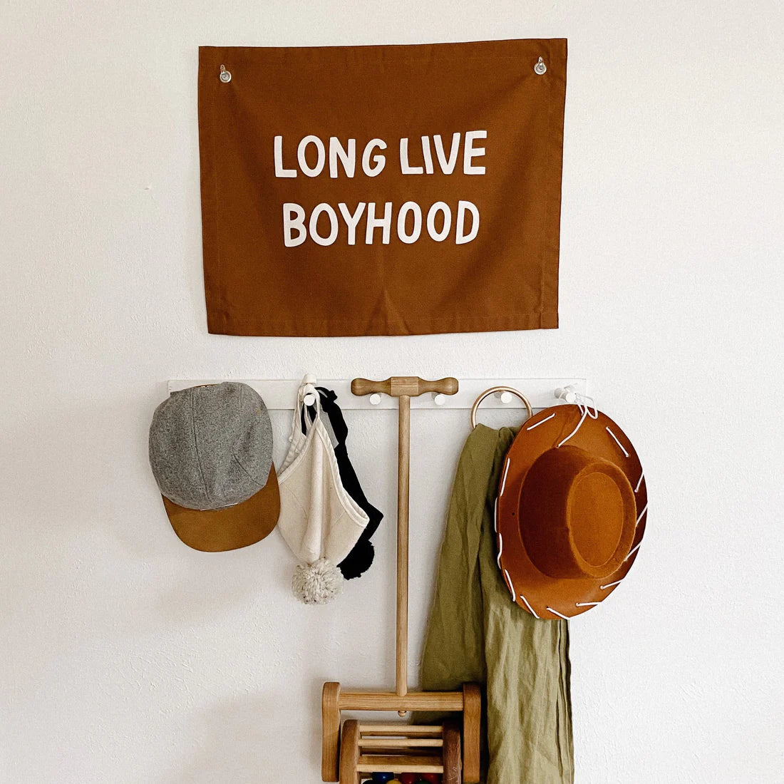 Imani Collective &quot;Long Live Boyhood&quot; Canvas Wall Banner - Quote Wall Art for Kids Bedroom or Nursery