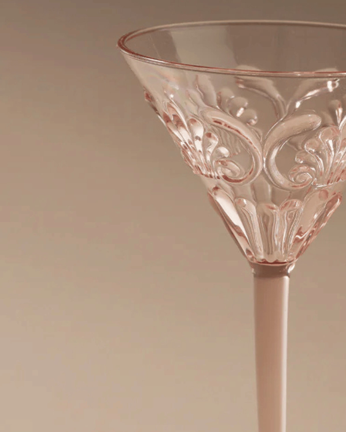 Flemington Acrylic Martini Glass by Indigo Love Collectors in Pale Pink