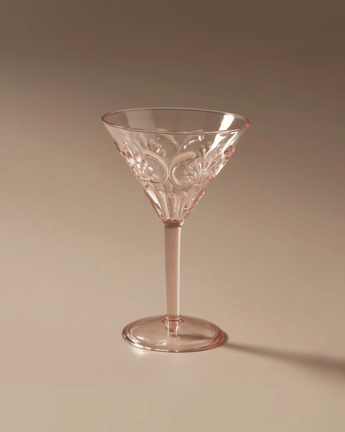 Flemington Acrylic Martini Glass by Indigo Love Collectors in Pale Pink