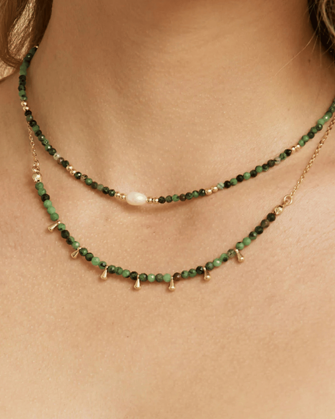 Mila Gemstone Necklace - Clinozoisite by Arms of Eve