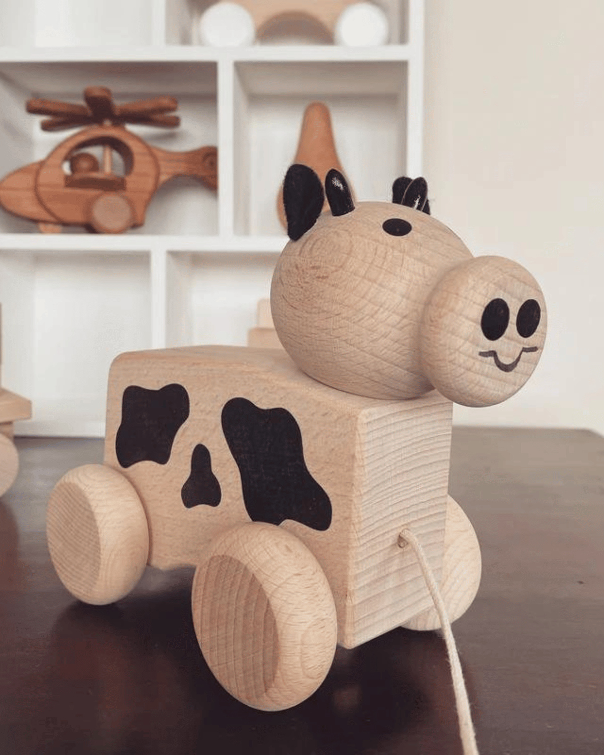 Wooden Pull Along Cow toy - Maisie 