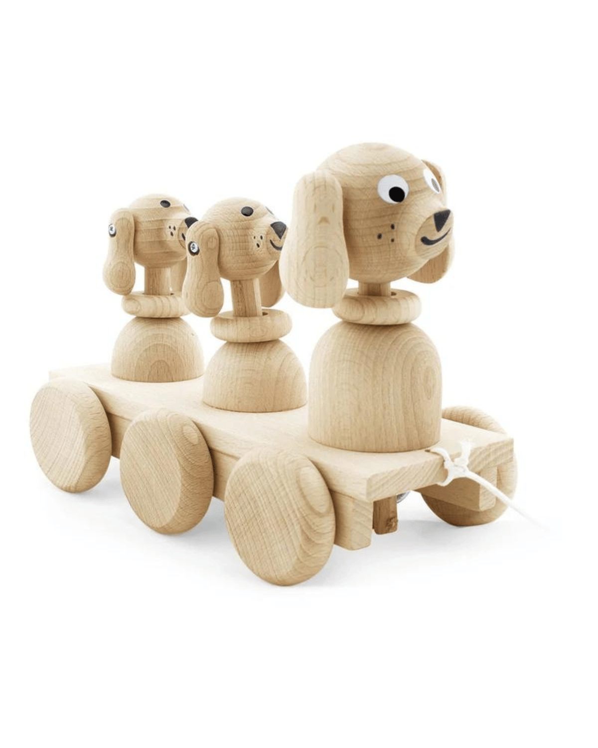 Miva Vacov Wooden Pull Along Dog Family - wooden toy for kids