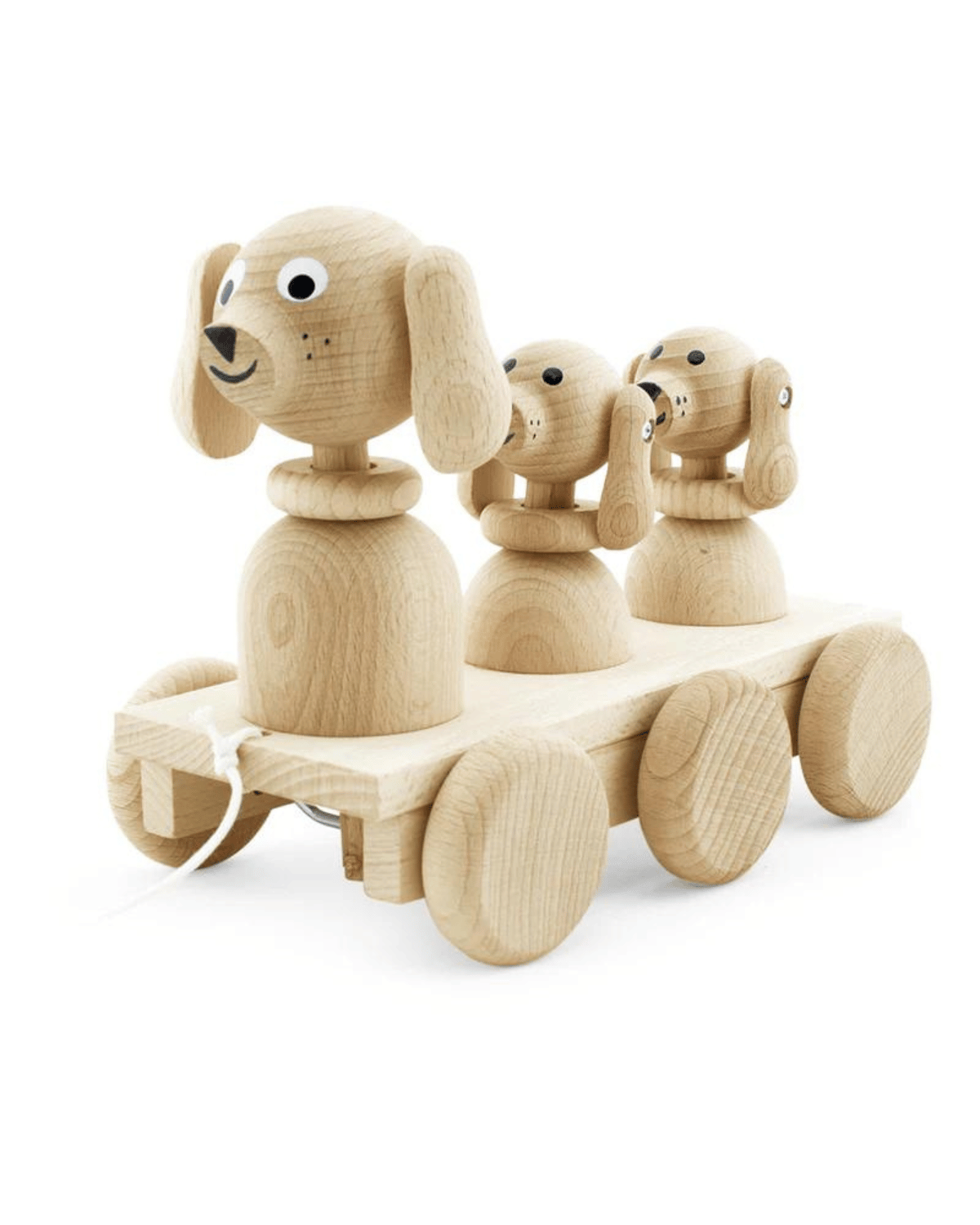 Miva Vacov Wooden Pull Along Dog Family - wooden toy for kids