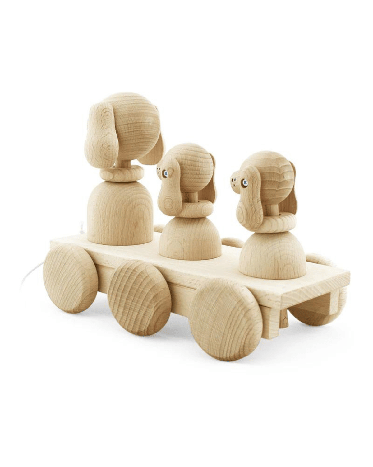 Miva Vacov Wooden Pull Along Dog Family - wooden toy for kids