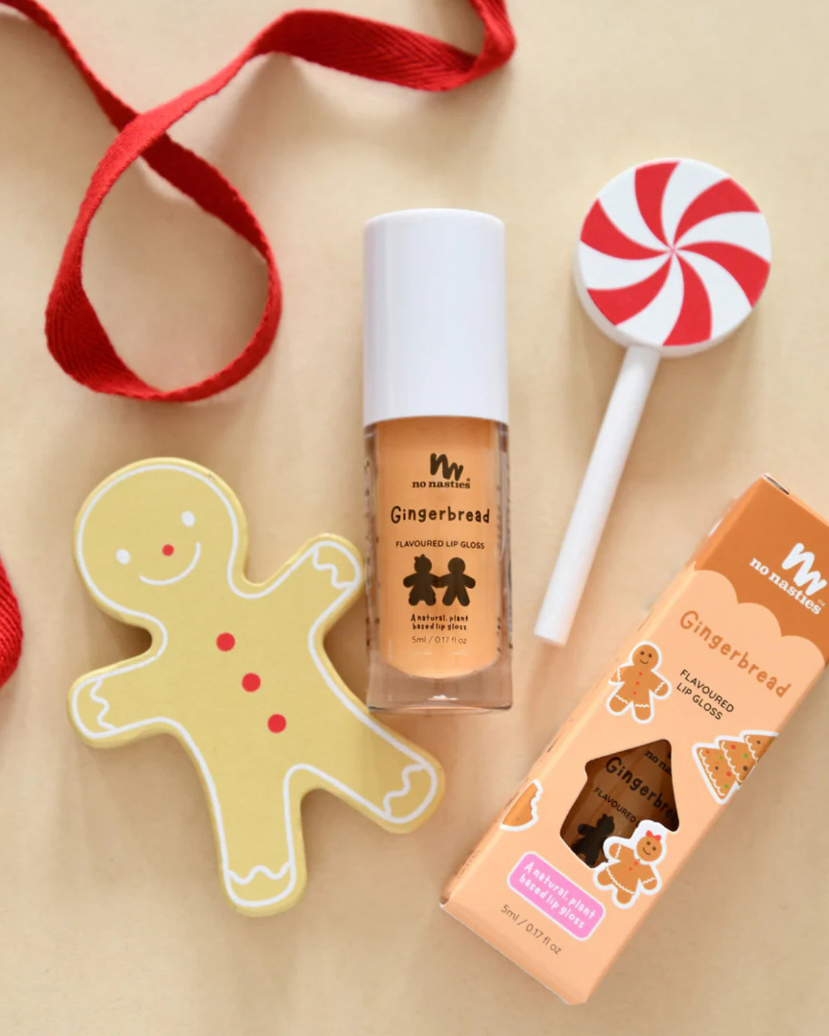 Natural Kids Lip Gloss Wands - Gingerbread by No Nasties 