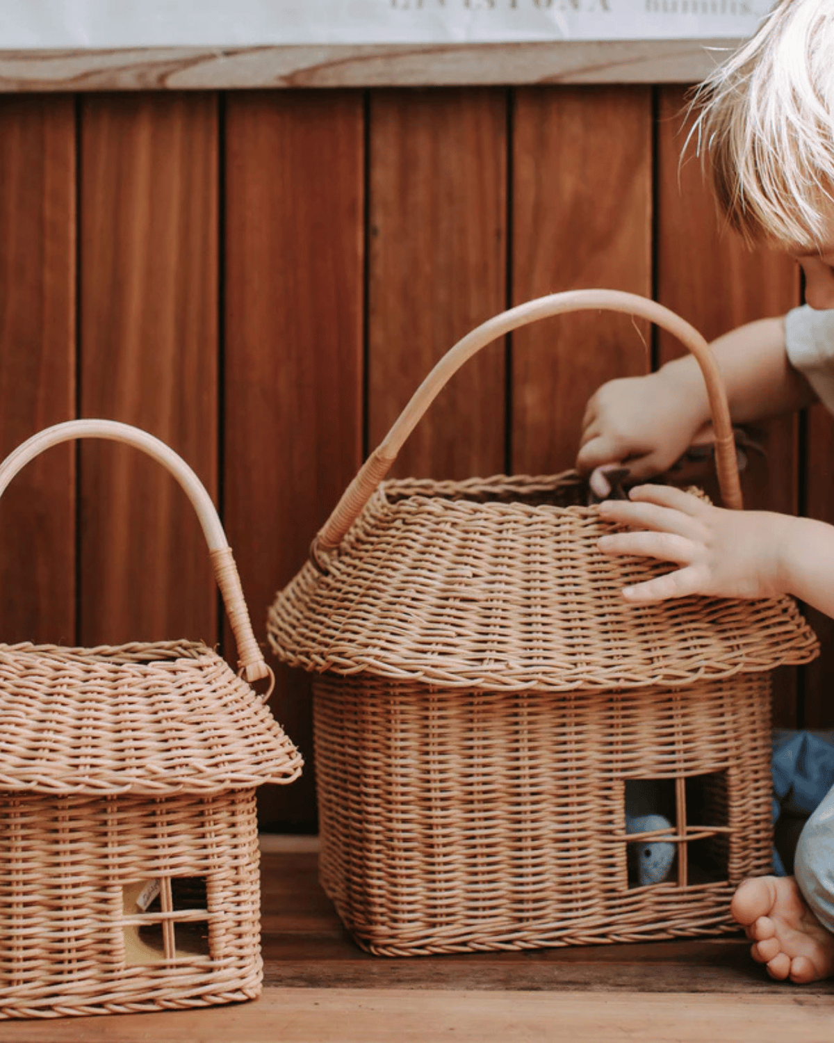 Rattan Hutch Big Basket by Olli Ella 🧡