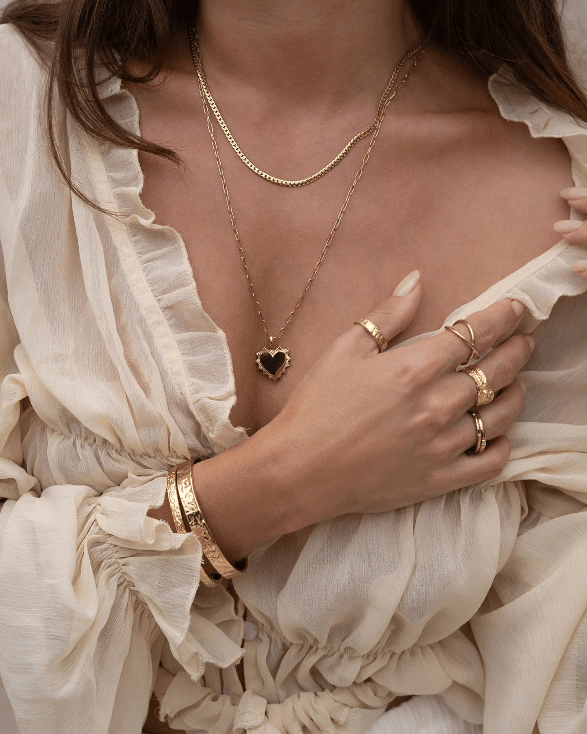 Queen Of Hearts Gold Necklace Arms of Eve ✨