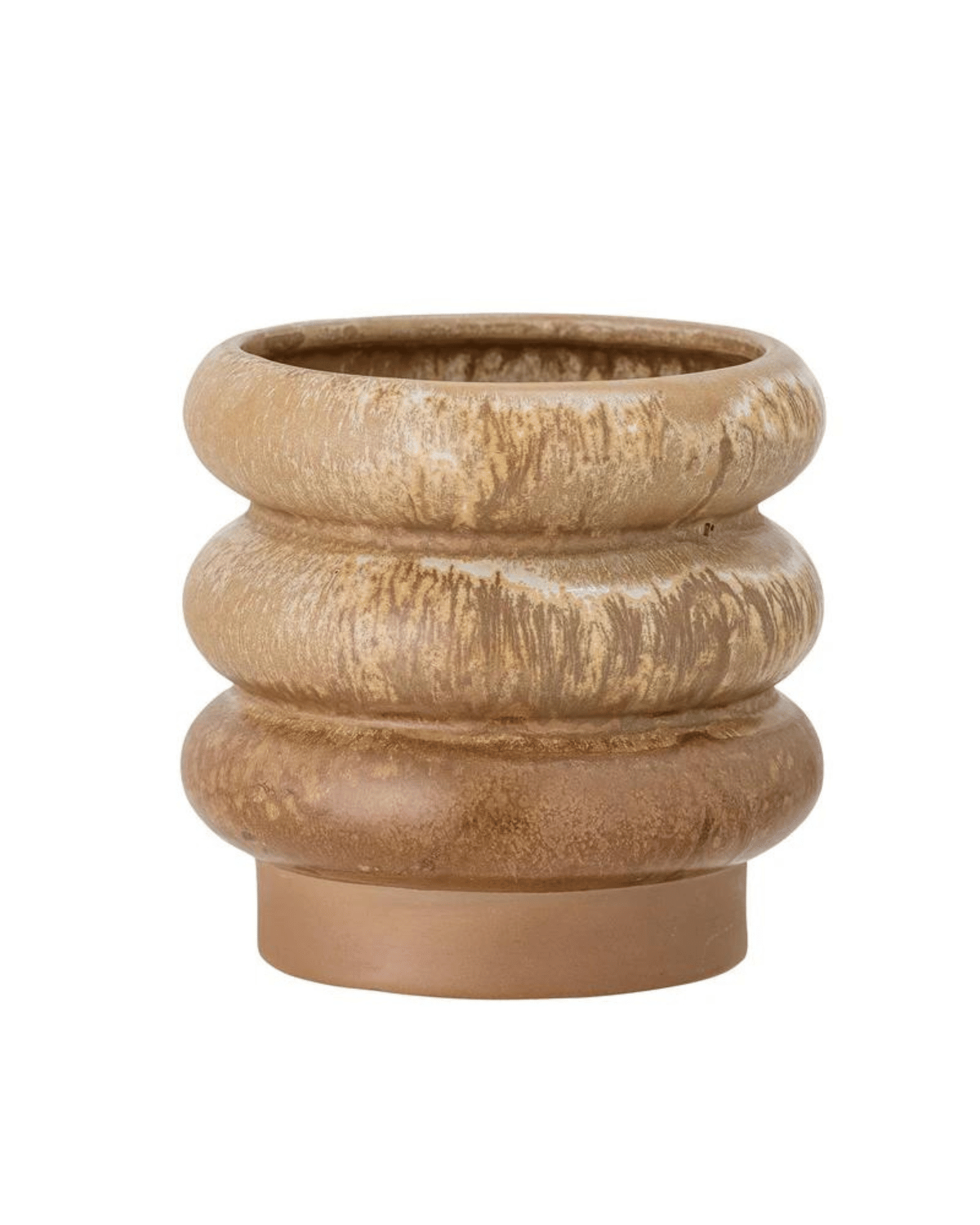 Rosita Stoneware Flowerpot with Saucer - Brown