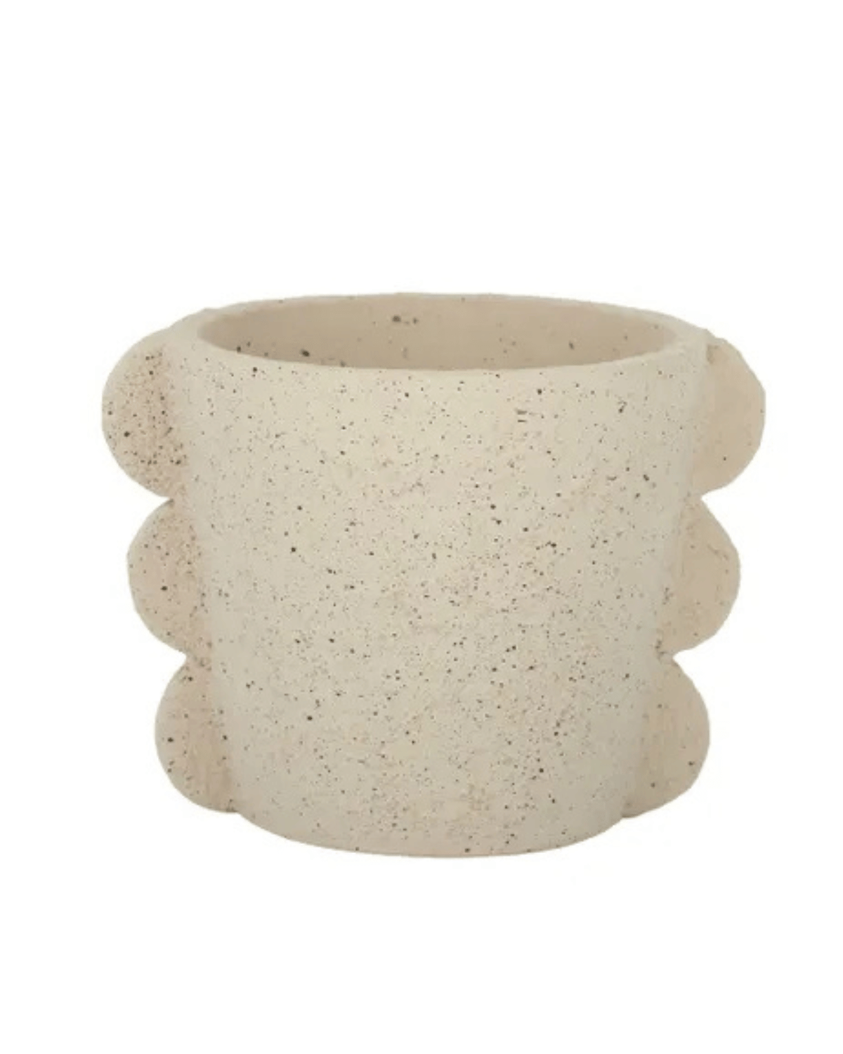 Scalloped Edge Pot - Taupe