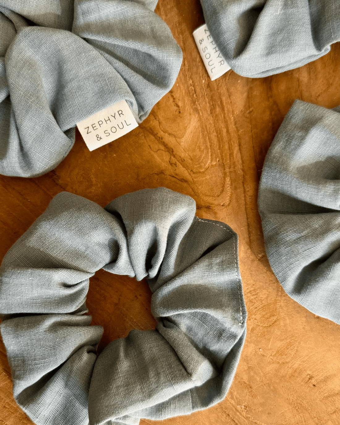 Blue Linen Scrunchie by Zephyr &amp; Soul