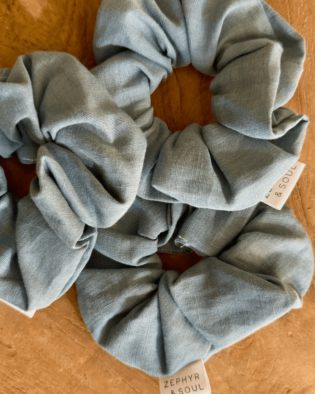 Blue Linen Scrunchie by Zephyr &amp; Soul