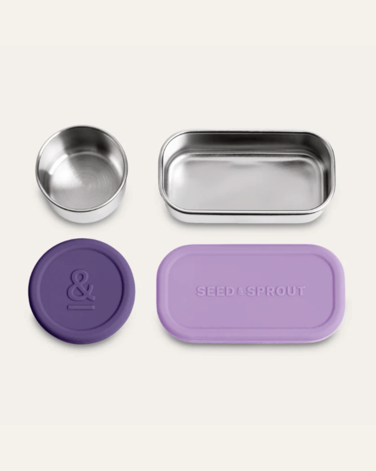 Seed &amp; Sprout Stainless Steel Snack Containers - Plum (2 pot set) 