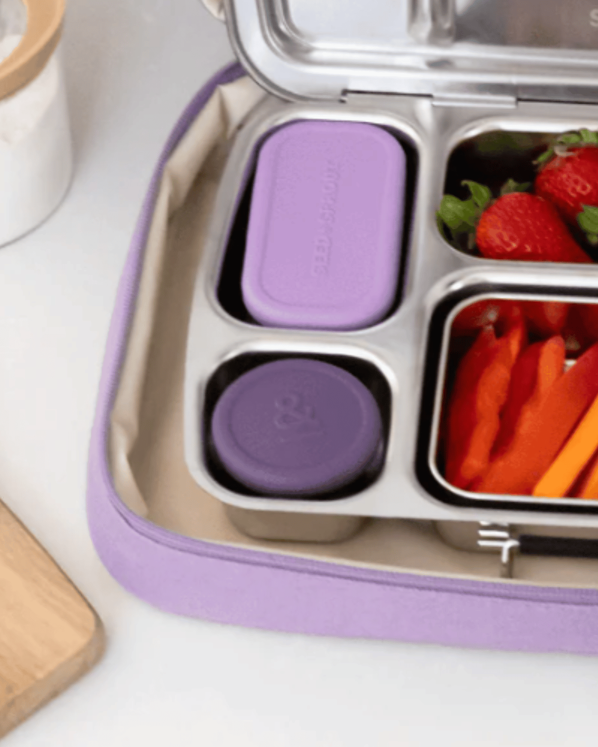 Seed &amp; Sprout Stainless Steel Snack Containers - Plum (2 pot set) 