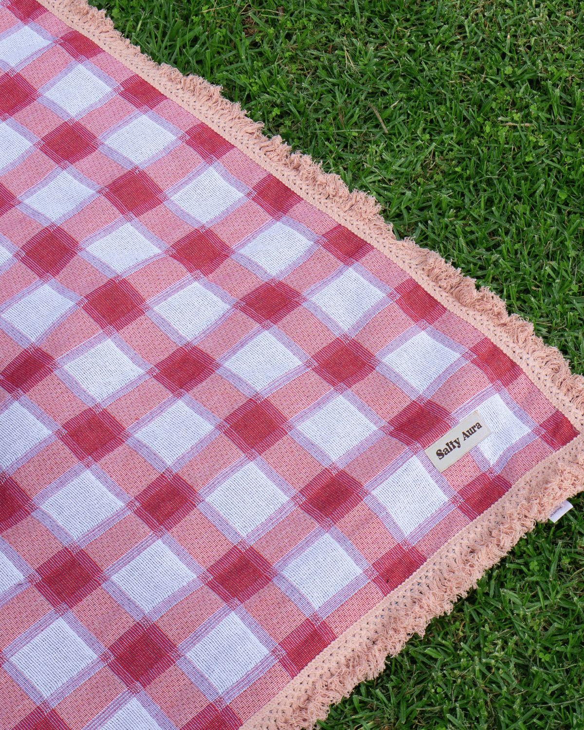 The Red Gingham Rug by Salty Aura 