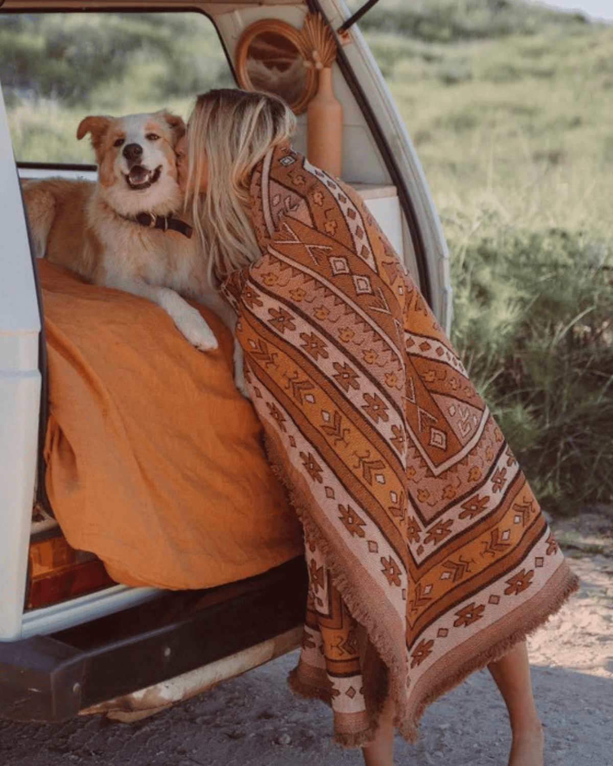 The Zephyr Brown Picnic Rug by Salty Aura 