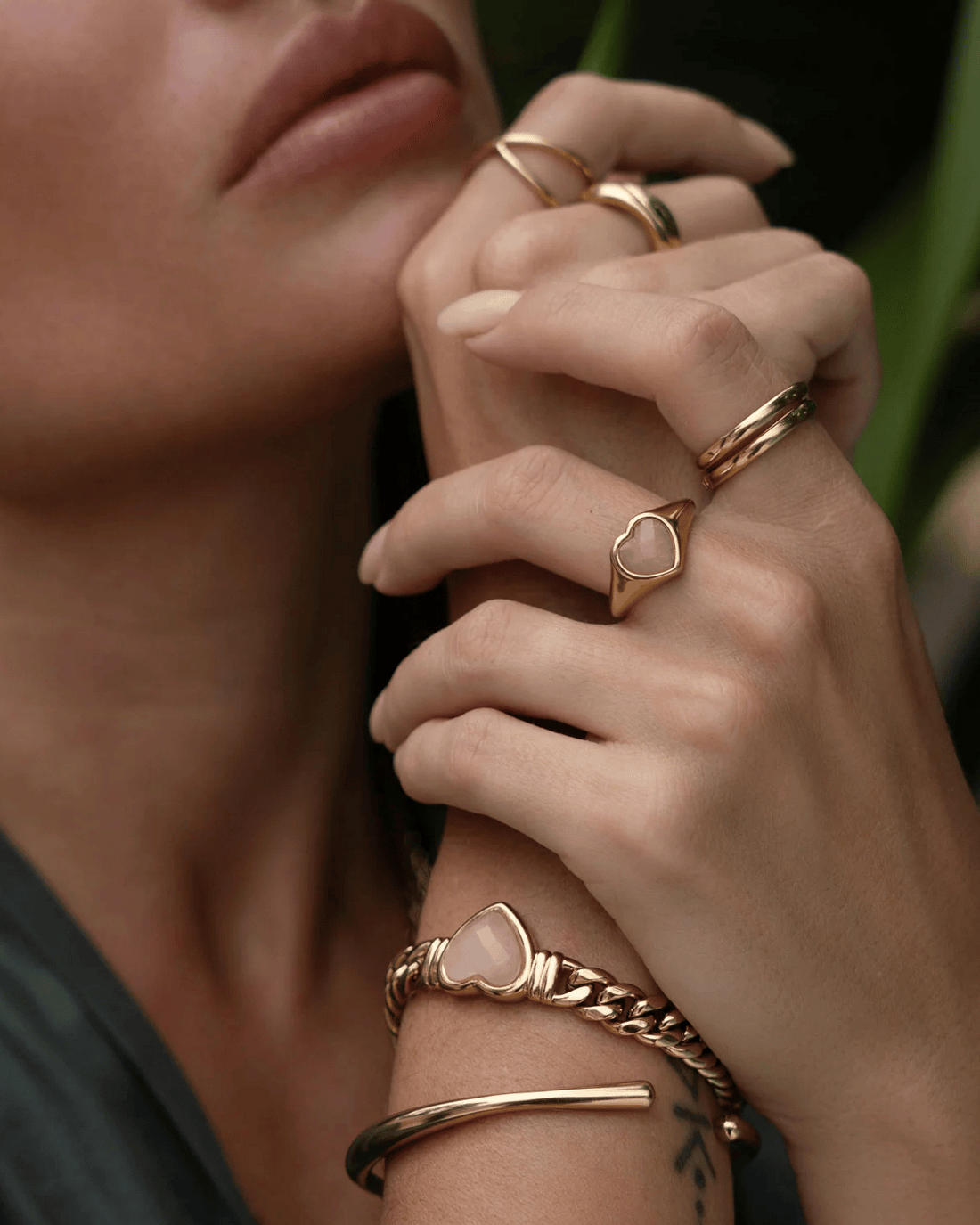 Valentine Bracelet - Rose Quartz / Gold Arms of Eve