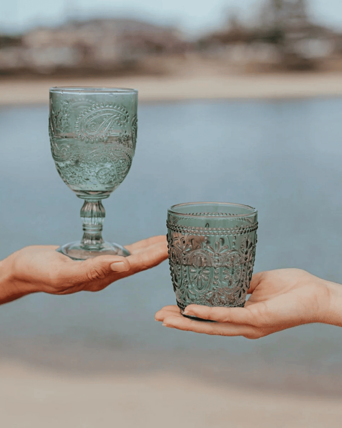 Wandering Folk Goblet Glass - Peppermint 