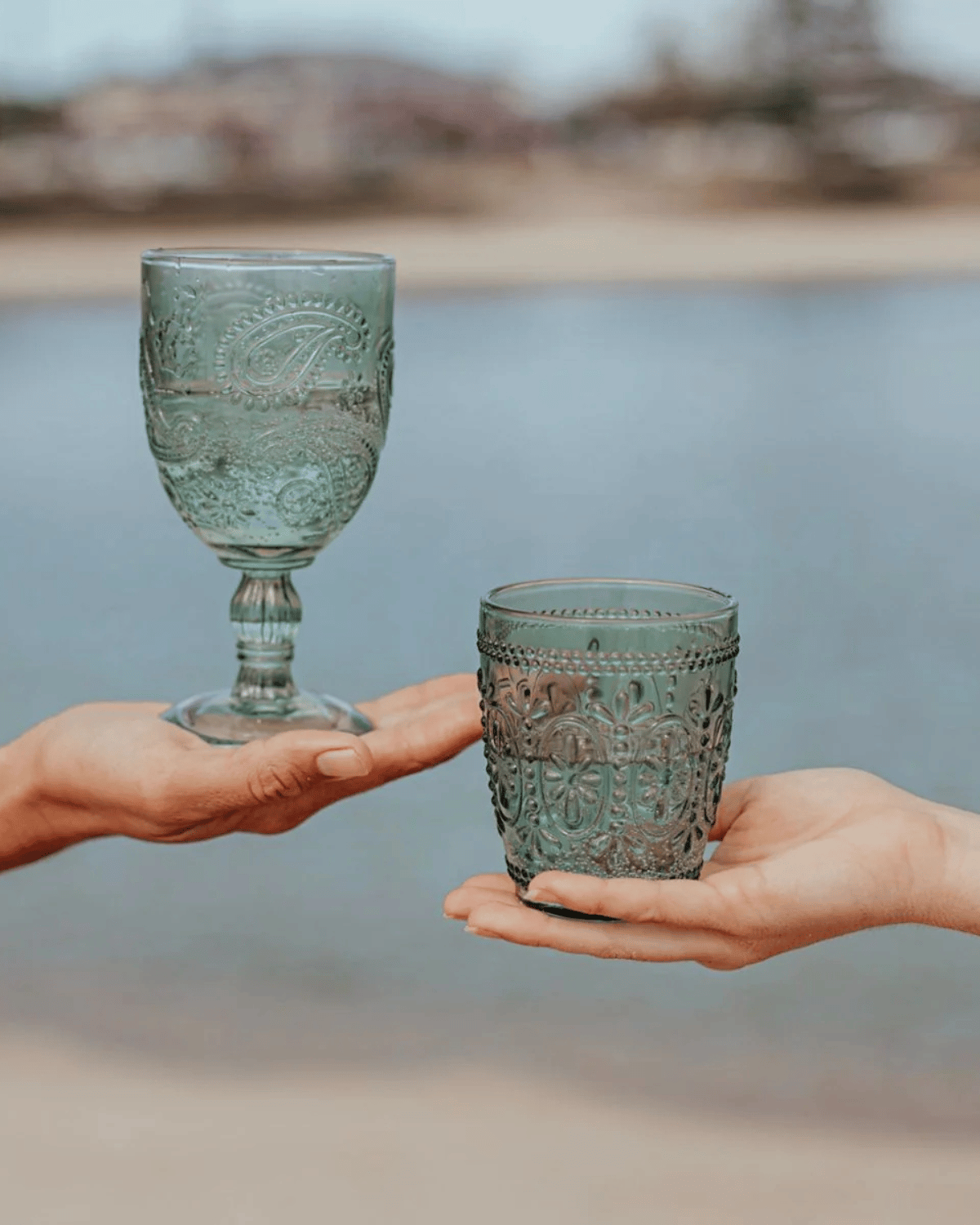 Wandering Folk Goblet Glass - Peppermint 