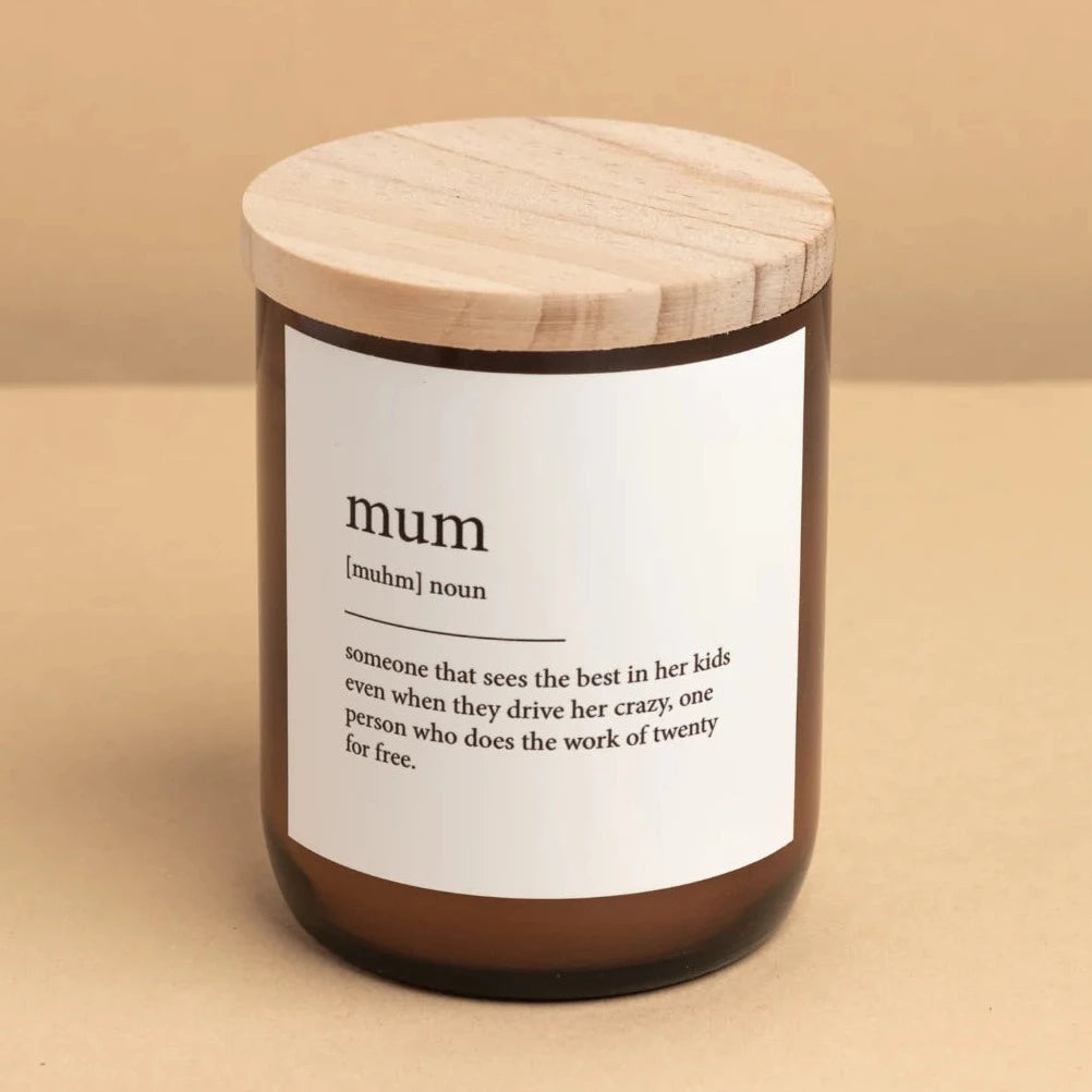 Candle with Dictionary Meaning Quote &quot;Mum&quot; by The Commonfolk Collective