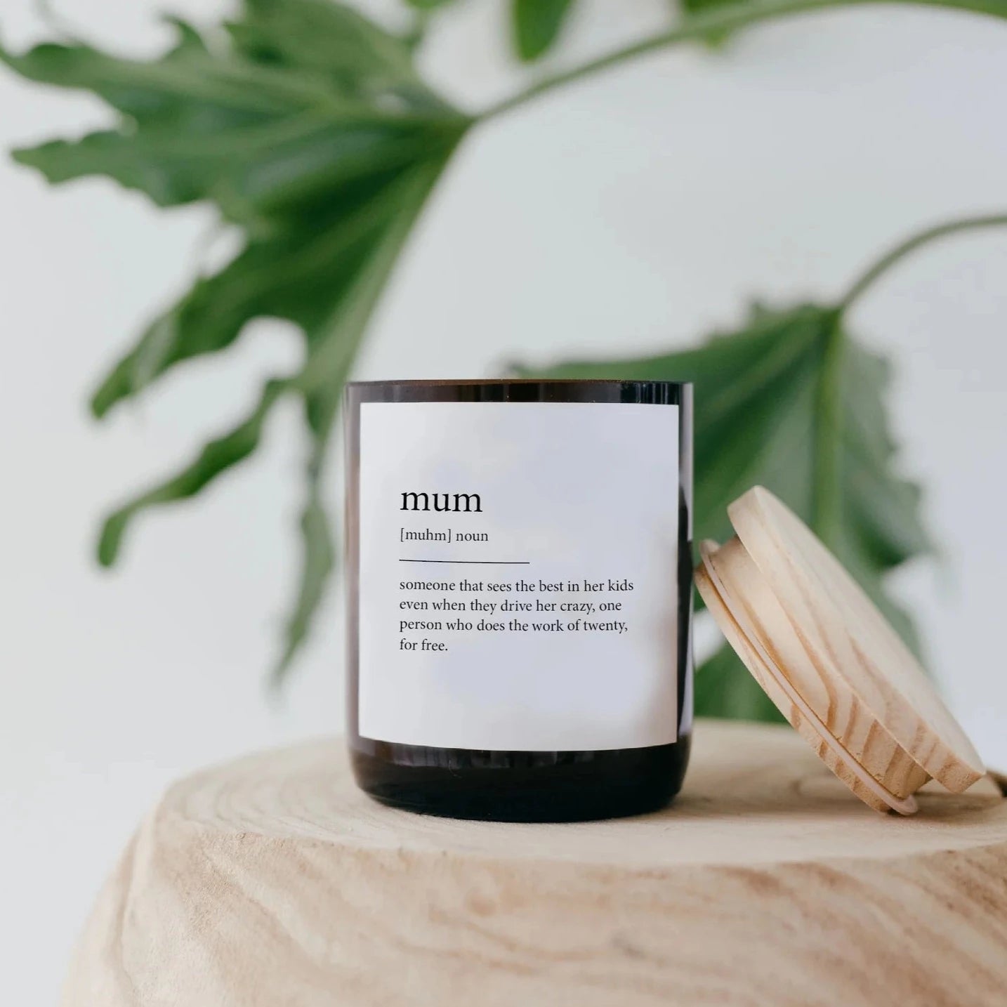 Candle with Dictionary Meaning Quote &quot;Mum&quot; by The Commonfolk Collective