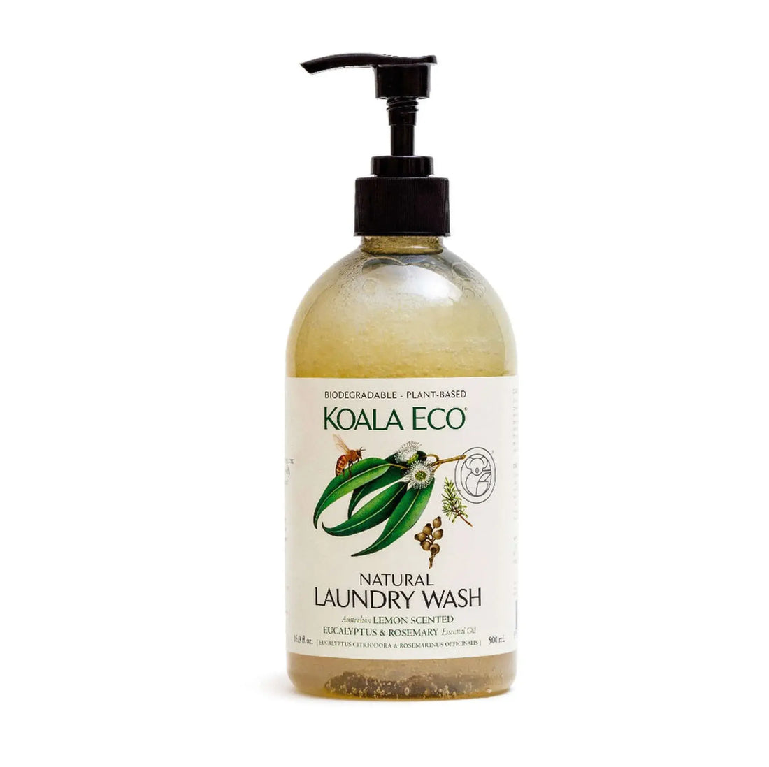 Natural Laundry Wash by Koala Eco - Lemon Scented Eucalyptus &amp; Rosemary (500ml)